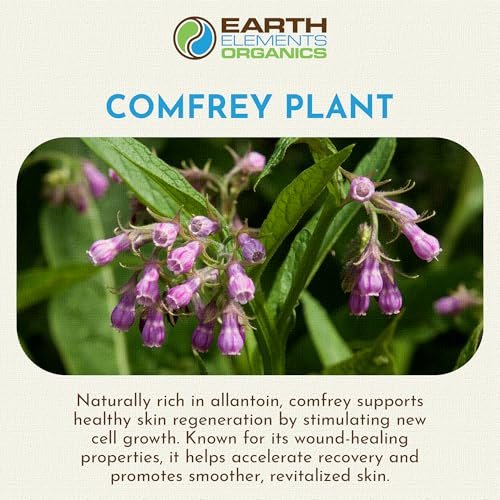 Earth Elements Organics Comfrey Body Oil – Rohes, Kräuterinfundiertes Pflegeöl, Biologische Hautpflege, Ungeduftet, Für Alle Hauttypen – 30 ml
