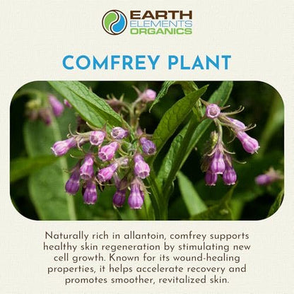 Earth Elements Organics Comfrey Body Oil – Rohes, Kräuterinfundiertes Pflegeöl, Biologische Hautpflege, Ungeduftet, Für Alle Hauttypen – 30 ml