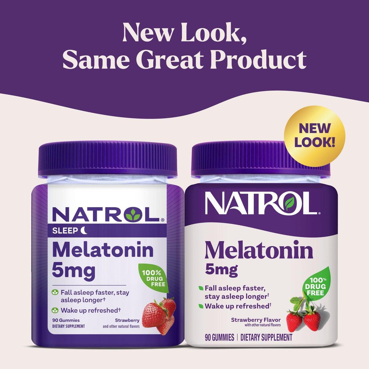 Natrol Melatonin Gummies für Erwachsene, 5 mg, 90 Erdbeer-Gummis, Schlafhilfe