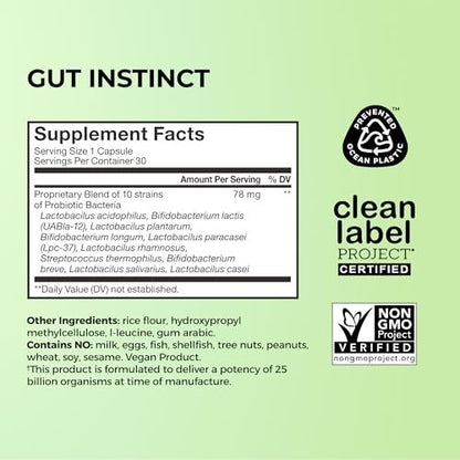 HUM Gut Instinct Tägliches Probiotikum für Frauen und Männer – 30 Kapseln zur Unterstützung der Verdauungsgesundheit und des Immunsystems
