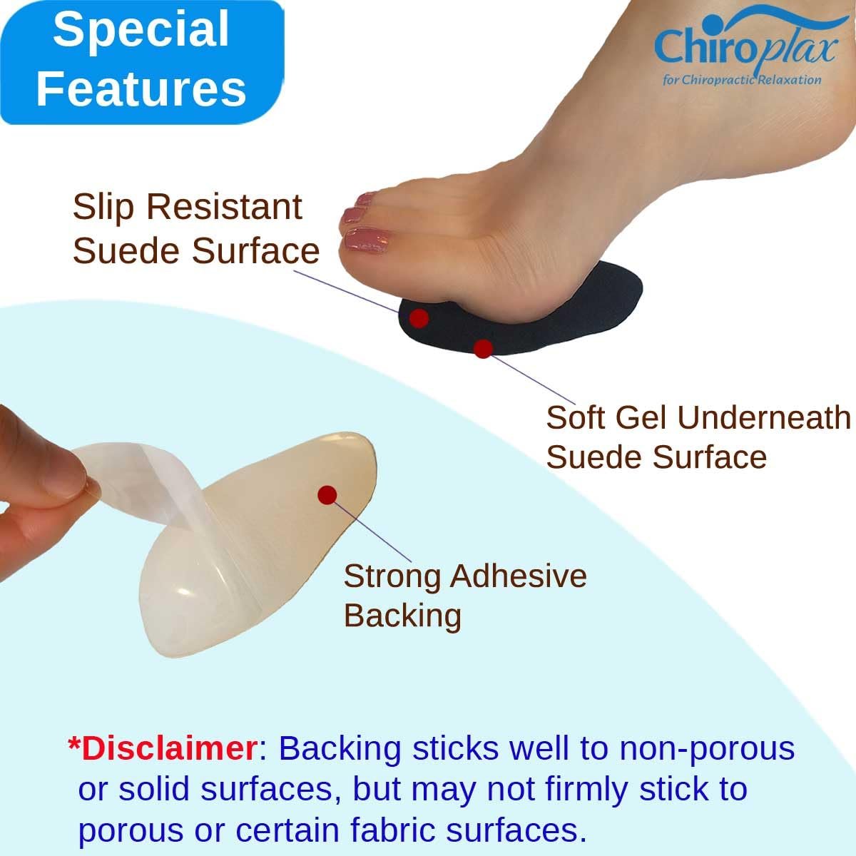 Chiroplax High Heel Pads – Ball-of-Foot Kissen für Damen (4 Paar) – Beige, normale Dicke – Anti-Rutsch-Einlegesohlen für Vorfußschmerz