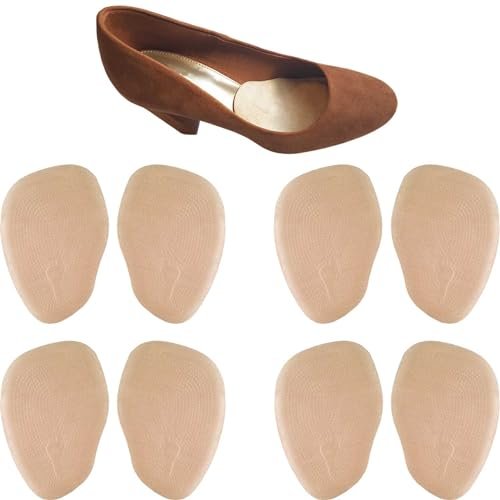 Chiroplax High Heel Pads – Ball-of-Foot Kissen für Damen (4 Paar) – Beige, normale Dicke – Anti-Rutsch-Einlegesohlen für Vorfußschmerz