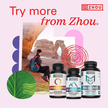 Zhou Methyl B12 - Methyl-B-12 Nahrungsergänzung für Frauen & Männer, Vitamin B12 5000 mcg, vegan, Unterstützung für Zellenergie und Nervenfunktion, Methylcobalamin - 60 Mikro-Lutschtabletten