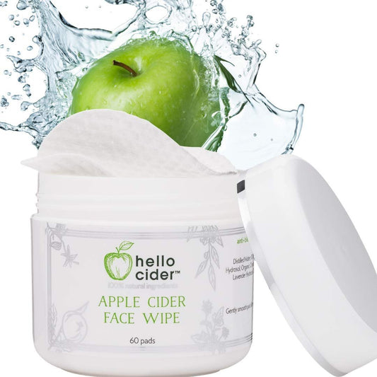 Apfelessig Gesichtswasser Pads - Bio Teebaum, Hamamelis, Rose, Lavendel - 60 Pads von Hello Cider