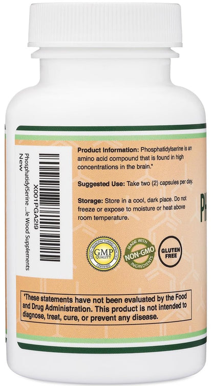 Phosphatidylserin Komplex 300 mg pro Portion, 120 Kapseln von Double Wood Supplements