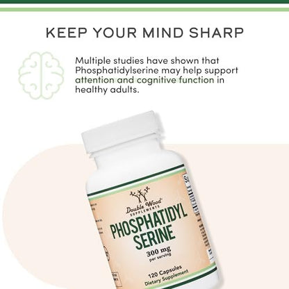Phosphatidylserin Komplex 300 mg pro Portion, 120 Kapseln von Double Wood Supplements