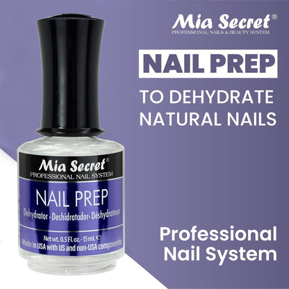Mia Secret 15 ml Nagel-Dehydrator und Primer Set, säurefreier Base Coat, Acryl-Nagelzubehör