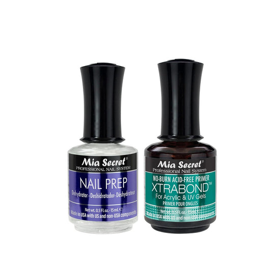 Mia Secret 15 ml Nagel-Dehydrator und Primer Set, säurefreier Base Coat, Acryl-Nagelzubehör