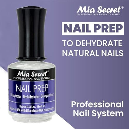 Mia Secret 15 ml Nagel-Dehydrator und Primer Set, säurefreier Base Coat, Acryl-Nagelzubehör