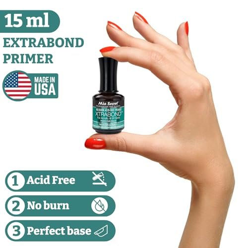 Mia Secret 15 ml Nagel-Dehydrator und Primer Set, säurefreier Base Coat, Acryl-Nagelzubehör