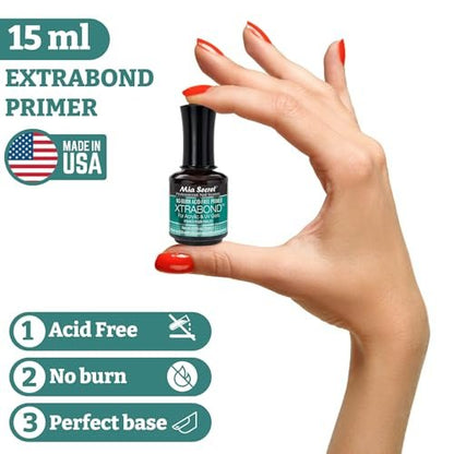 Mia Secret 15 ml Nagel-Dehydrator und Primer Set, säurefreier Base Coat, Acryl-Nagelzubehör