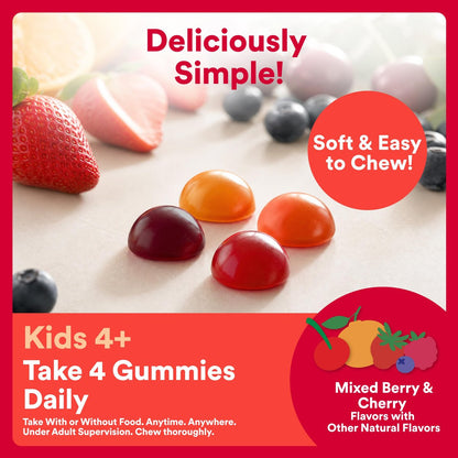 SmartyPants Bio Kinder Multivitamin Gummibärchen: Probiotika, Omega 3 (ALA), Vitamin D3, C, B12, B6, A, K & Zink für Immununterstützung, Biotin, drei Fruchtgeschmacksrichtungen, 120 Stück (30-Tage-Vorrat)