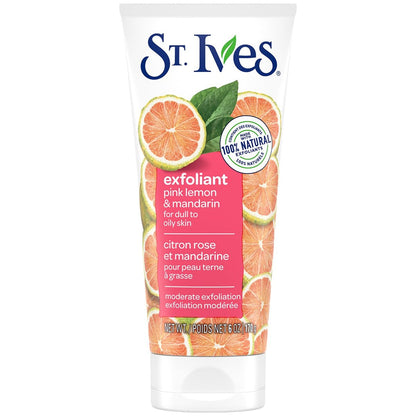 St. Ives Gesichtspeeling – Aufhellend mit Pink Lemon & Mandarine für strahlende Haut, 170 g