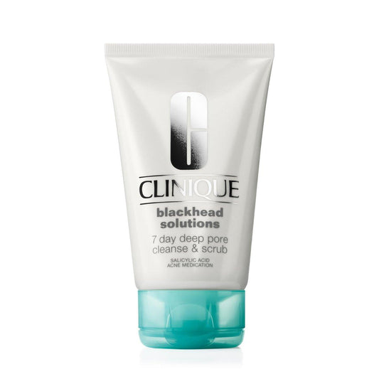 Clinique Blackhead Solutions 7 Day Deep Pore Cleanse & Scrub – Tägliches Gesichtsreinigungs-Peeling mit Salicylsäure + Vitamin E für alle Hauttypen, 125 ml