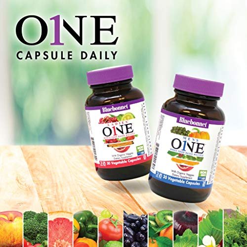 Bluebonnet Nutrition One for Men – Tägliche Vollwert-Nahrungsergänzung für Männer, Nicht-GMO, Vegetarierfreundlich, Koscher, Glutenfrei, Sojafrei, Milchfrei, Eisenfrei, 30 Kapseln