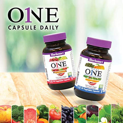 Bluebonnet Nutrition One for Men – Tägliche Vollwert-Nahrungsergänzung für Männer, Nicht-GMO, Vegetarierfreundlich, Koscher, Glutenfrei, Sojafrei, Milchfrei, Eisenfrei, 30 Kapseln