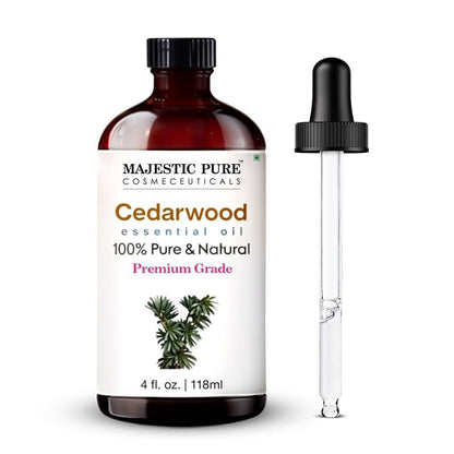 Majestic Pure Zedernholz Ätherisches Öl - 100% Rein und Naturrein - 4 Fl Oz mit Glaspipette