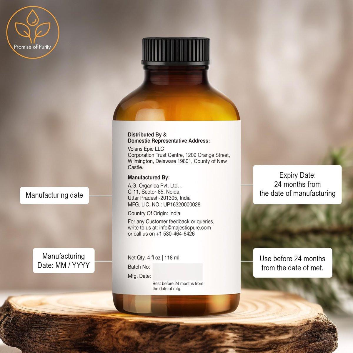 Majestic Pure Zedernholz Ätherisches Öl - 100% Rein und Naturrein - 4 Fl Oz mit Glaspipette
