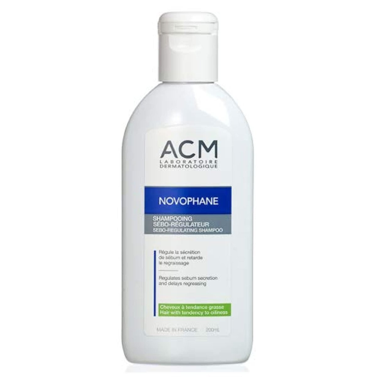 Novophane ACM Sebo Regulateur Shampoo 200ml – Regulierendes Shampoo für fettiges Haar und Schuppen