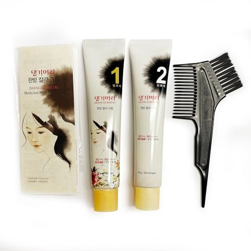 Daeng Gi Meo Ri Koreanische Kräuter-Haarfarbe Creme [Hellbraun] – PPD-freie Grauabdeckung, Haarschutz, High-Keratin-Formel, 148 ml