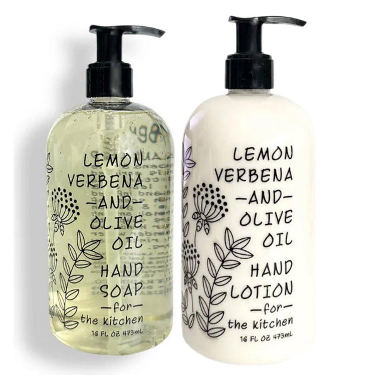 Greenwich Bay Trading Company Küchenkollektion: Zitronenverbene & Olivenöl Handseife & Lotion (2er-Pack, je 207 ml)