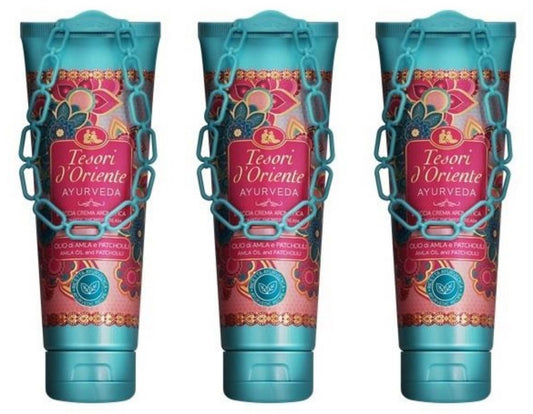 Tesori d'Oriente Ayurveda Aromatische Duschcreme – 250 ml (3er-Pack) – Pflegende Körperreinigung mit ayurvedischen Essenzen