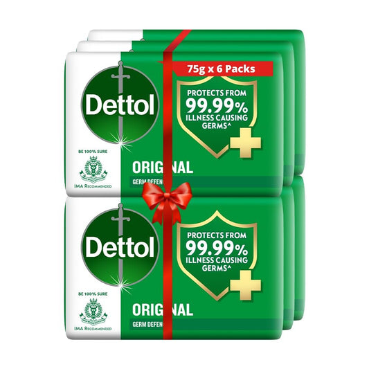 Dettol Original Seife Bar 100g – 6er Pack | Antibakterielle Handseife für tägliche Hygiene