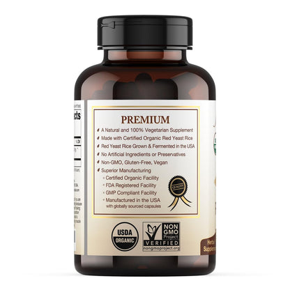 Natural Choice Botanicals Bio-zertifiziertes Roten Hefereis Supplement – 120 Kapseln, 2-Monats-Vorrat