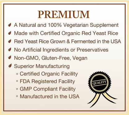Natural Choice Botanicals Bio-zertifiziertes Roten Hefereis Supplement – 120 Kapseln, 2-Monats-Vorrat