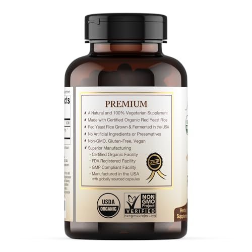 Natural Choice Botanicals Bio-zertifiziertes Roten Hefereis Supplement – 120 Kapseln, 2-Monats-Vorrat