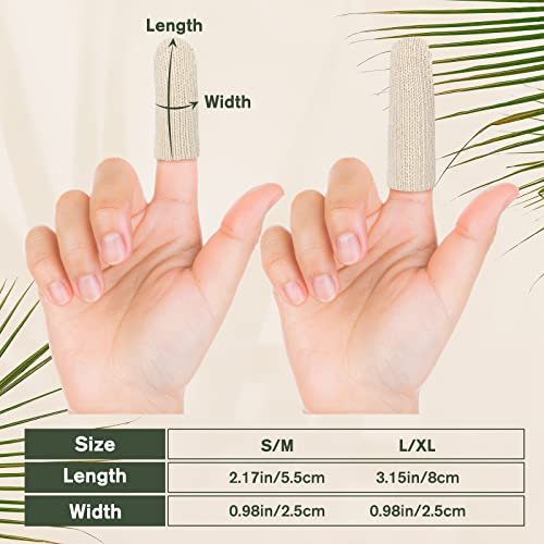 Evridwear Baumwoll-Fingerlinge mit Polsterung 20 Stück für rissige Haut, Ekzeme, Hornhaut, feuchtigkeitsableitend, Fingerschutz für Männer und Frauen (kurze Länge)