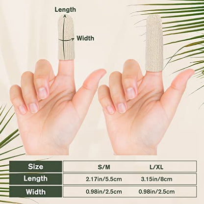 Evridwear Baumwoll-Fingerlinge mit Polsterung 20 Stück für rissige Haut, Ekzeme, Hornhaut, feuchtigkeitsableitend, Fingerschutz für Männer und Frauen (kurze Länge)