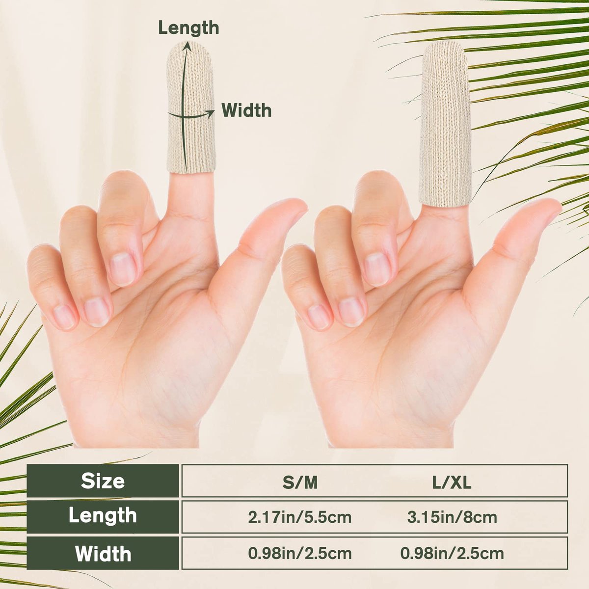 Evridwear Baumwoll-Fingerlinge mit Polsterung 20 Stück für rissige Haut, Ekzeme, Hornhaut, feuchtigkeitsableitend, Fingerschutz für Männer und Frauen (kurze Länge)