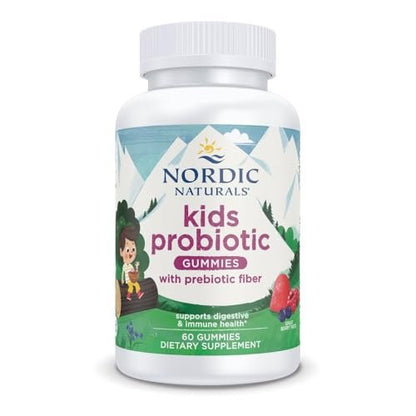 Nordic Naturals Kids Nordic Flora Probiotic Gummies, Merry Berry Punch - 60 Gummis - 1,5 Milliarden KBE & Präbiotische Ballaststoffe - Vegan, Non-GMO - 30 Portionen