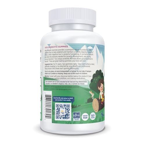 Nordic Naturals Kids Nordic Flora Probiotic Gummies, Merry Berry Punch - 60 Gummis - 1,5 Milliarden KBE & Präbiotische Ballaststoffe - Vegan, Non-GMO - 30 Portionen