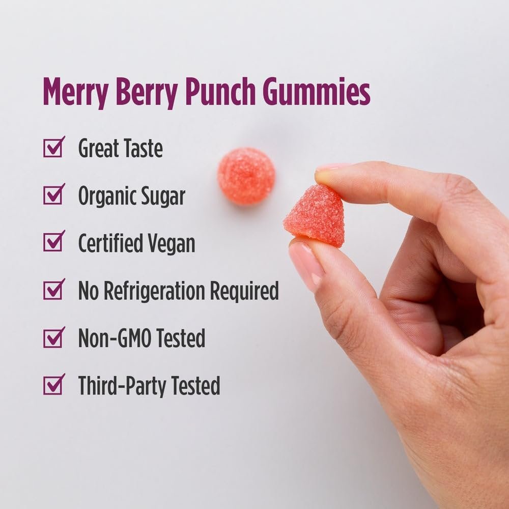 Nordic Naturals Kids Nordic Flora Probiotic Gummies, Merry Berry Punch - 60 Gummis - 1,5 Milliarden KBE & Präbiotische Ballaststoffe - Vegan, Non-GMO - 30 Portionen