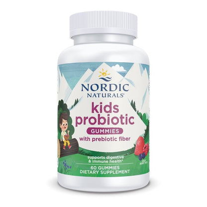 Nordic Naturals Kids Nordic Flora Probiotic Gummies, Merry Berry Punch - 60 Gummis - 1,5 Milliarden KBE & Präbiotische Ballaststoffe - Vegan, Non-GMO - 30 Portionen
