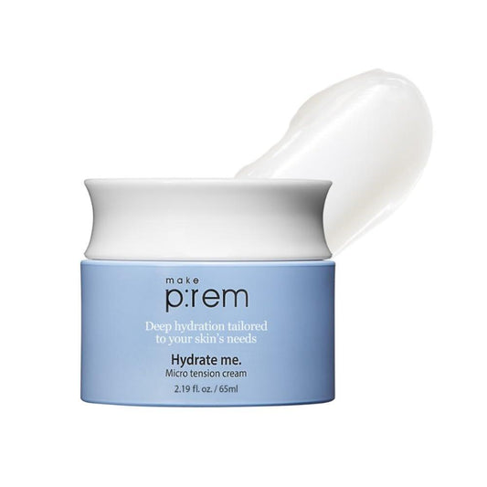 MAKE P:REM Hydrate Me. Micro Tension Cream – Feuchtigkeitsspendende Gesichtscreme mit Gel-Textur für trockene, empfindliche, fettige und zu Akne neigende Haut, 65 ml
