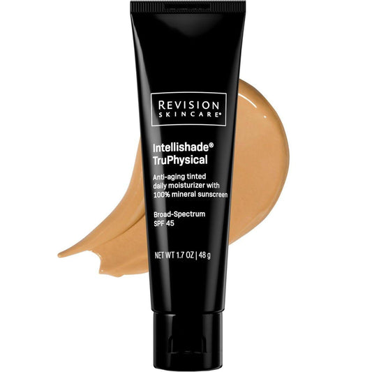 Revision Skincare Intellishade® TruPhysical SPF 45 – 100% Mineralischer Sonnenschutz für das Gesicht, Anti-Aging-Feuchtigkeitscreme mit SPF und Vitamin C, getönter Sonnenschutz für empfindliche Haut, 48 g