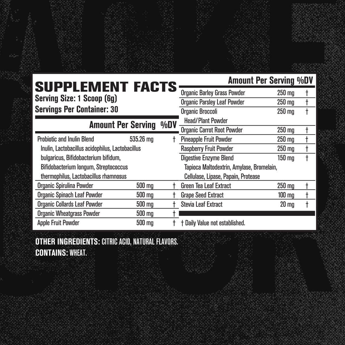 Jacked Factory Green Surge - Grünes Superfood-Pulver mit Spirulina, Weizen- und Gerstengras, Bio-Grüns, Grüntee-Extrakt, Probiotika und Verdauungsenzyme - gemischte Beeren, 30 Portionen