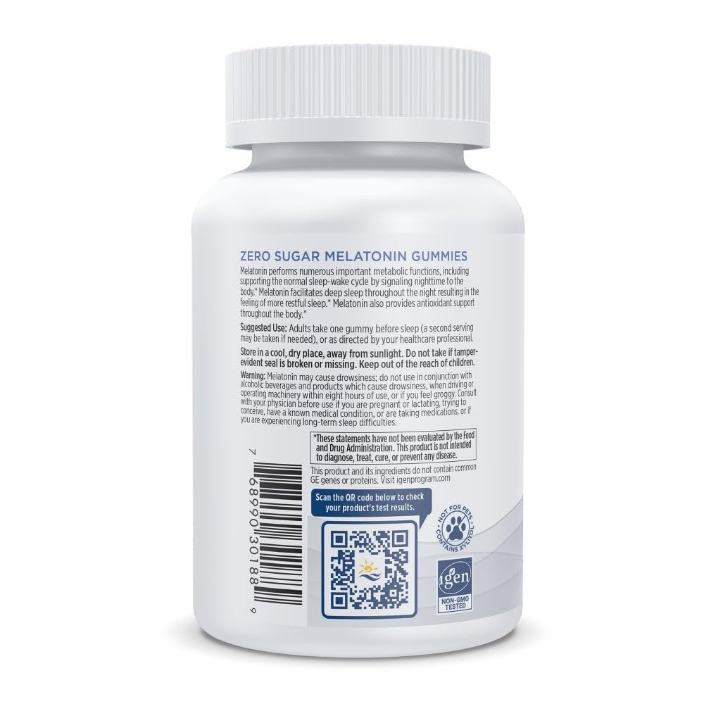 Nordic Naturals Zero Sugar Melatonin Gummies, Himbeere - 60 Gummis - 1,5 mg Melatonin - Großartiger Geschmack - Erholsamer Schlaf, Antioxidative Unterstützung - Nicht-GMO, Vegan - 60 Portionen