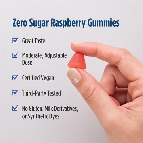 Nordic Naturals Zero Sugar Melatonin Gummies, Himbeere - 60 Gummis - 1,5 mg Melatonin - Großartiger Geschmack - Erholsamer Schlaf, Antioxidative Unterstützung - Nicht-GMO, Vegan - 60 Portionen