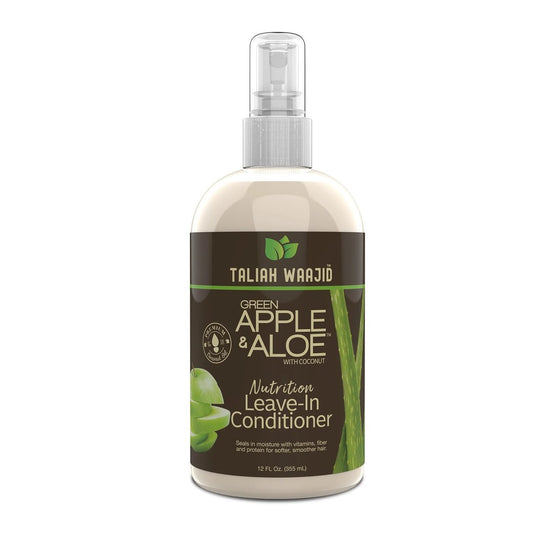 Taliah Waajid Green Apple & Aloe Nutrition Leave-In Conditioner mit Kokosnuss | Curl-Feuchtigkeitsspender mit Vitaminen, Fasern und Proteinen | Sanftere, glattere Haarpflege für dickes lockiges Haar - 355 ml