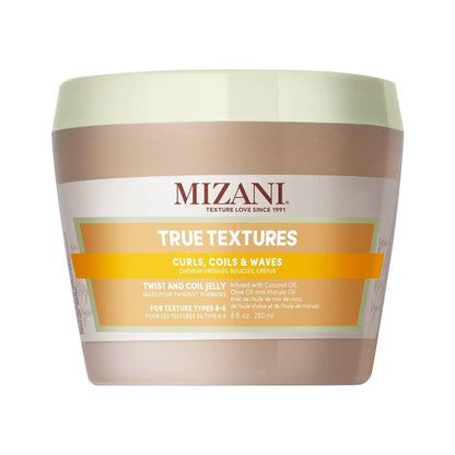 Mizani True Textures Twist and Coil Jelly – Paraben- & Silikonfreies Styling-Gel mit Kokosöl für lockiges Haar, 237 ml