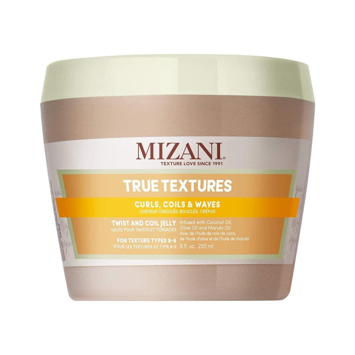 Mizani True Textures Twist and Coil Jelly – Paraben- & Silikonfreies Styling-Gel mit Kokosöl für lockiges Haar, 237 ml