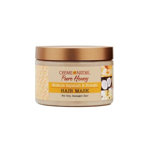 Haarmaske von Creme of Nature mit reinem Honig, Kokosnussöl und Sheabutter - Feuchtigkeitsspende & Stärkung, 11,5 oz