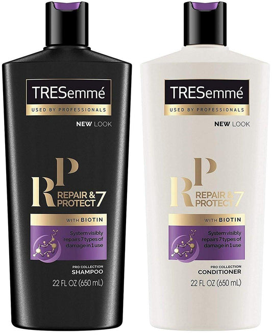 TRESemmé Shampoo und Conditioner Set, Repair & Protect 7 mit Biotin, repariert sichtbar 7 Arten von Stylingschäden und stärkt das Haar, 2 x 650 ml