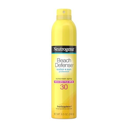 Neutrogena Beach Defense SPF 30 Sonnenspray – Breitbandschutz, leicht & schnell einziehend, ohne Oxybenzon & Octinoxat, Hawaii Act 104 konform, Gesichts- & Körpersonnenschutz, 240 ml
