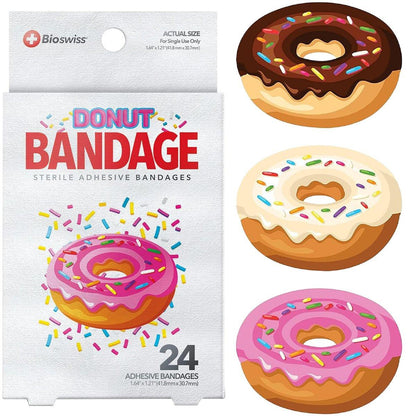 BioSwiss Donut-förmige selbstklebende Verbände, 24 Stück, steril, latexfrei
