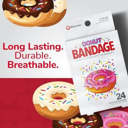 BioSwiss Donut-förmige selbstklebende Verbände, 24 Stück, steril, latexfrei